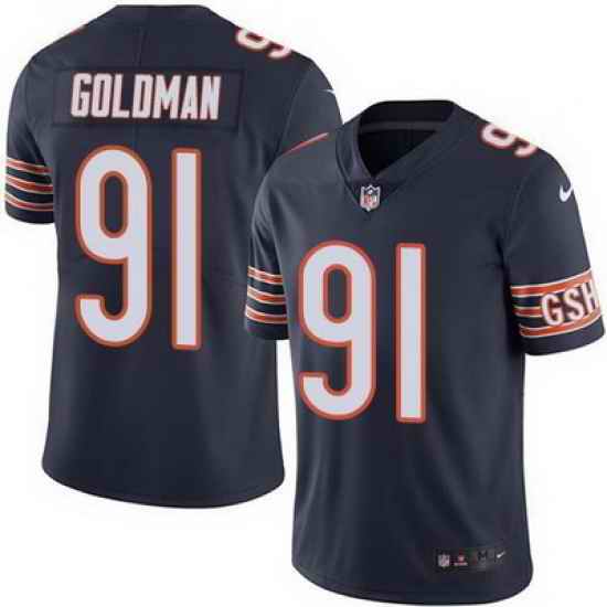 Nike Bears #91 Eddie Goldman Navy Blue Mens Stitched NFL Limited Rush Jersey